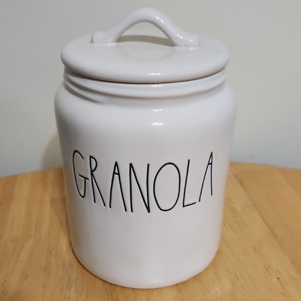 Rae Dunn White Ceramic Granola Jar